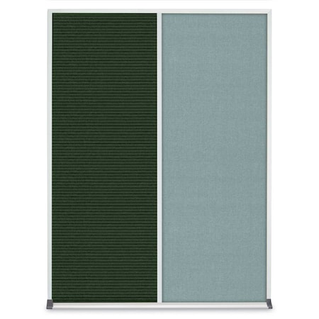 United Visual Products Double Door Radius Corkboard, 48"X36", B UV8003-BLACK-SURF